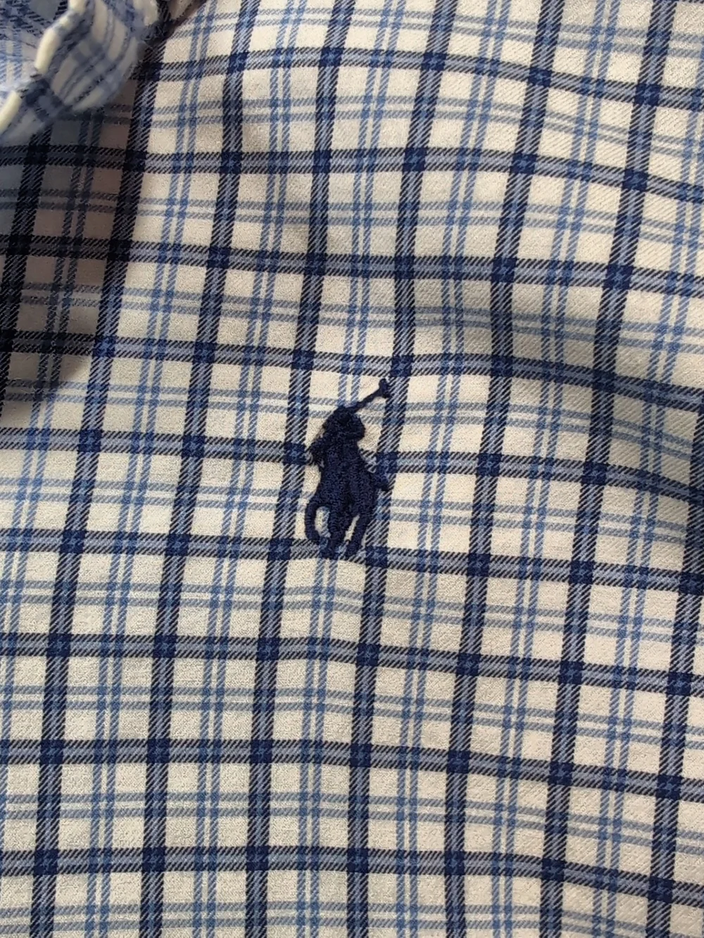 Ralph Lauren Blue and White Checked Button-Down Shirt - Picture 5 of 7